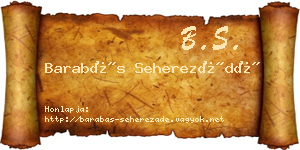Barabás Seherezádé névjegykártya